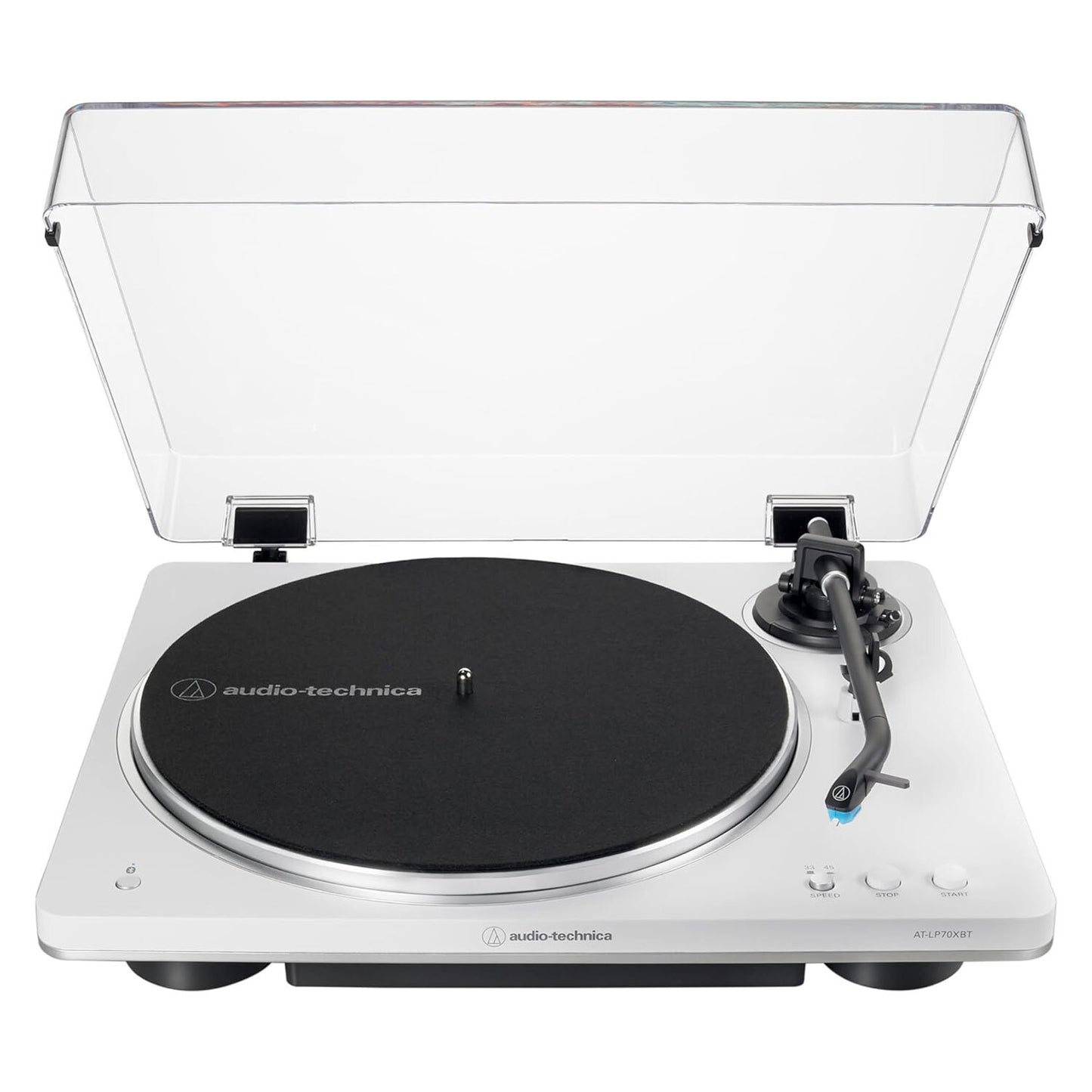 Audio-Technica AT-LP70XBT Bluetooth Turntable Record Player - White/Silver