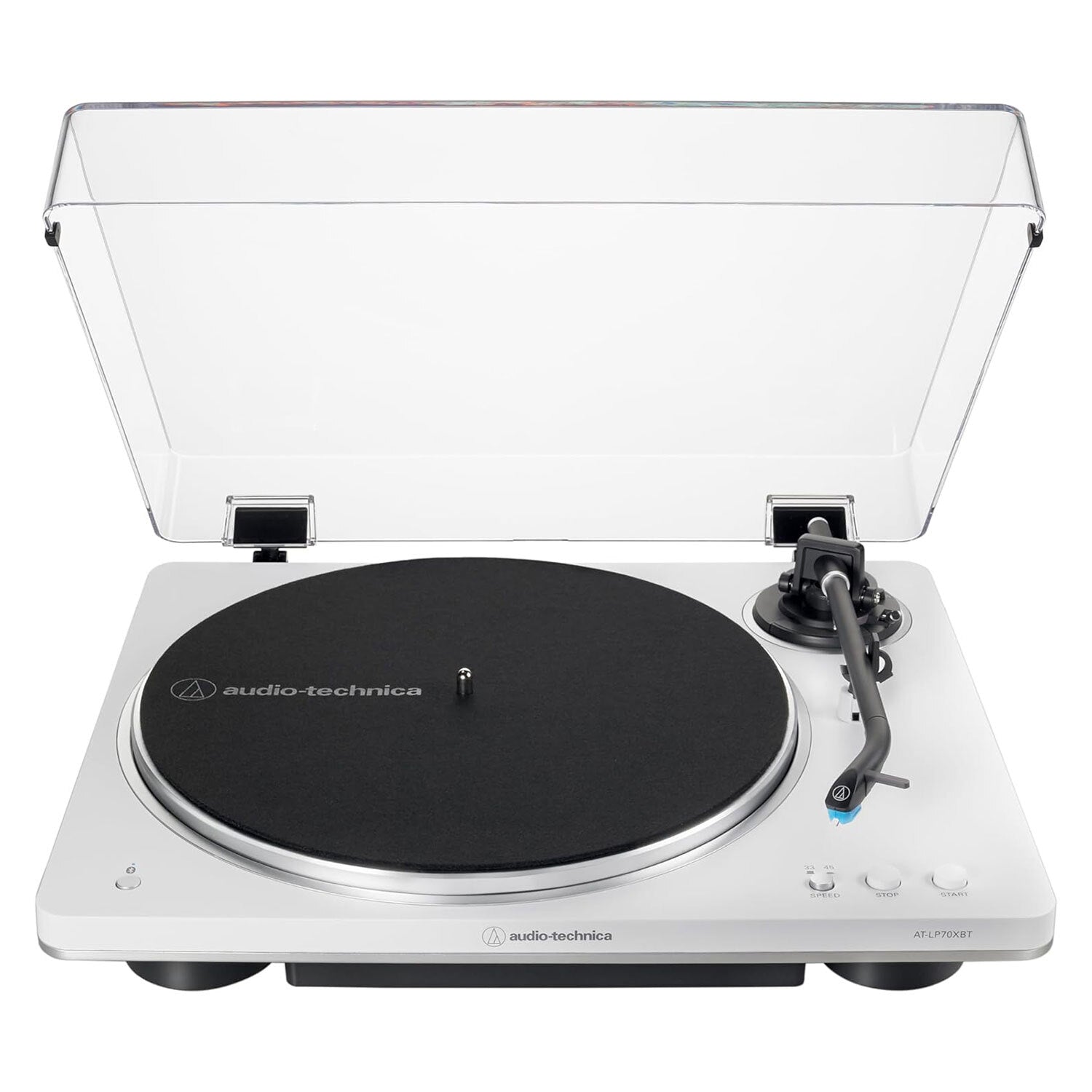 Audio-Technica AT-LP70XBT Bluetooth Turntable Record Player - White/Silver